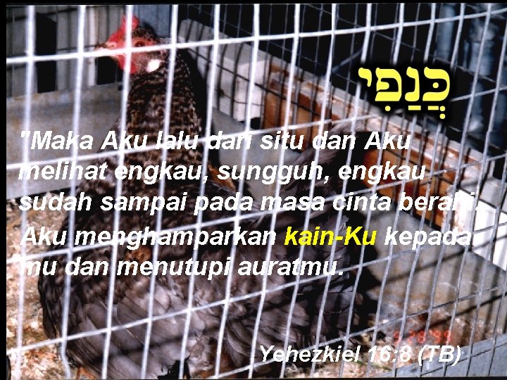 "Maka Aku lalu dari situ dan Aku melihat engkau, sungguh, engkau sudah sampai pada