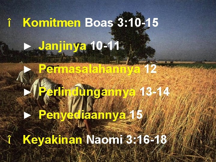î Komitmen Boas 3: 10 -15 ► Janjinya 10 -11 ► Permasalahannya 12 ►