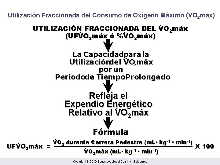 . Utilización Fraccionada del Consumo de Oxígeno Máximo (VO 2 max). UTILIZACIÓN. FRACCIONADA DEL