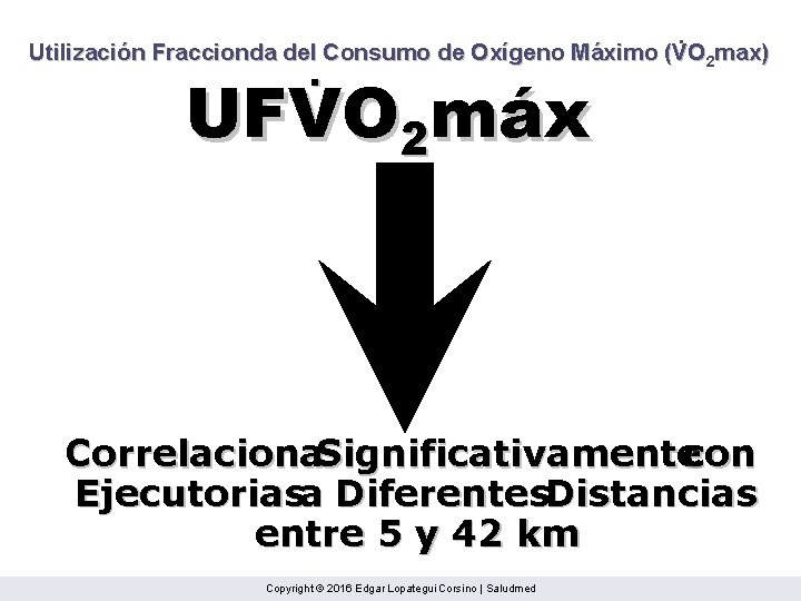 . Utilización Fraccionda del Consumo de Oxígeno Máximo (VO 2 max) . UFVO 2