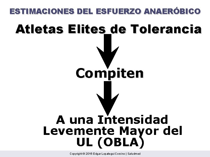 ESTIMACIONES DEL ESFUERZO ANAERÓBICO Atletas Elites de Tolerancia Compiten A una Intensidad Levemente Mayor