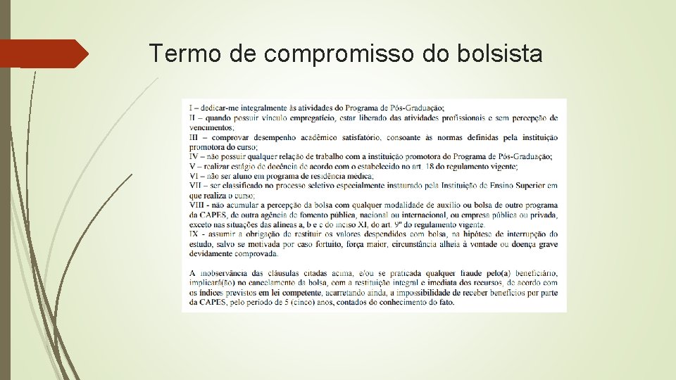 Termo de compromisso do bolsista 