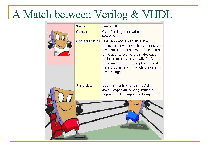 A Match between Verilog & VHDL 