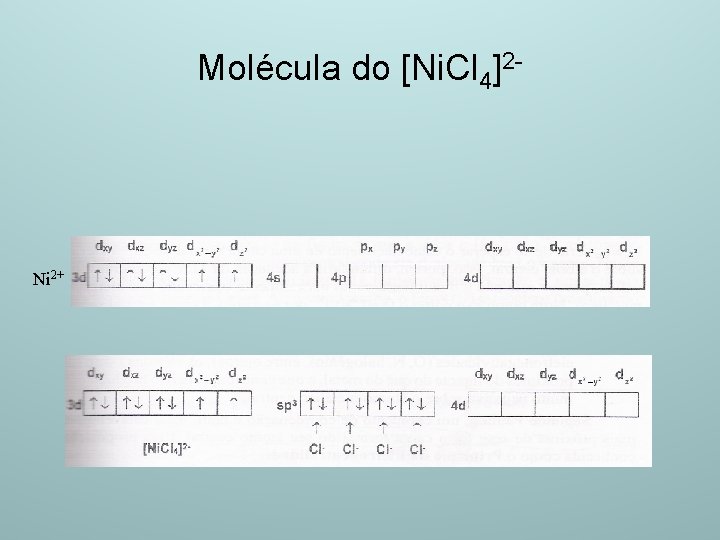 Molécula do [Ni. Cl 4]2 - Ni 2+ 
