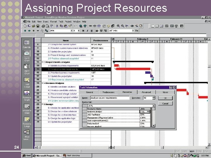 Assigning Project Resources 24 