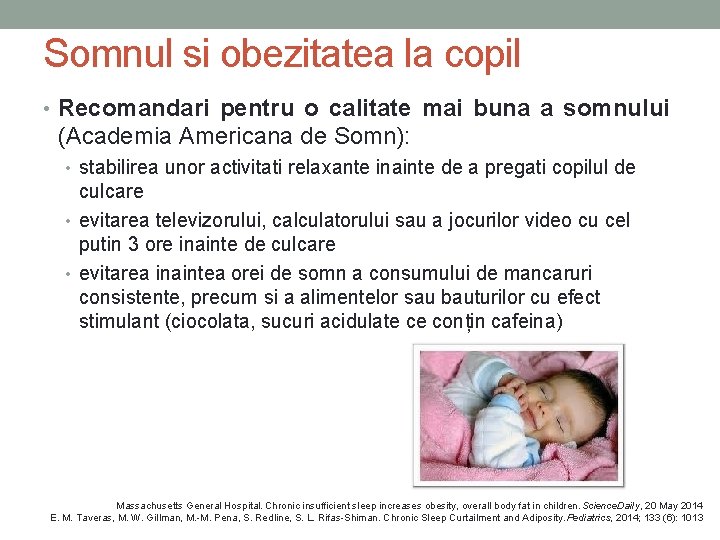 Somnul si obezitatea la copil • Recomandari pentru o calitate mai buna a somnului