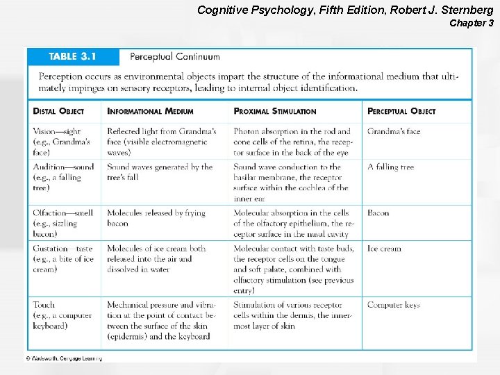 Cognitive Psychology, Fifth Edition, Robert J. Sternberg Chapter 3 