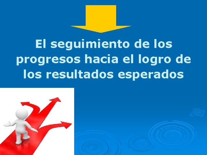 El seguimiento de los progresos hacia el logro de los resultados esperados 