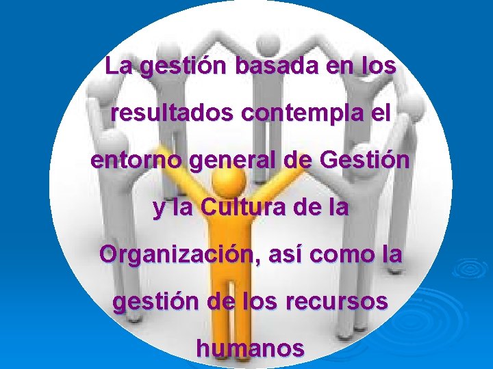 La gestión basada en los resultados contempla el entorno general de Gestión y la