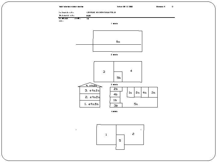 Načrt stavbe in delov stavbe Datum: 05. 12. 2002 Ime katastrske občine Identifikacijsk stavbe