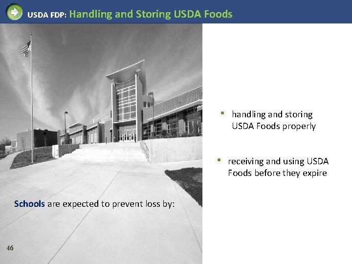 USDA FDP: Handling and Storing USDA Foods • • Schools are expected to prevent