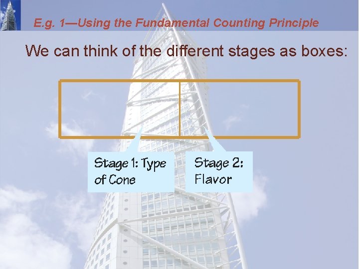 E. g. 1—Using the Fundamental Counting Principle We can think of the different stages