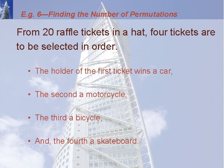 E. g. 6—Finding the Number of Permutations From 20 raffle tickets in a hat,