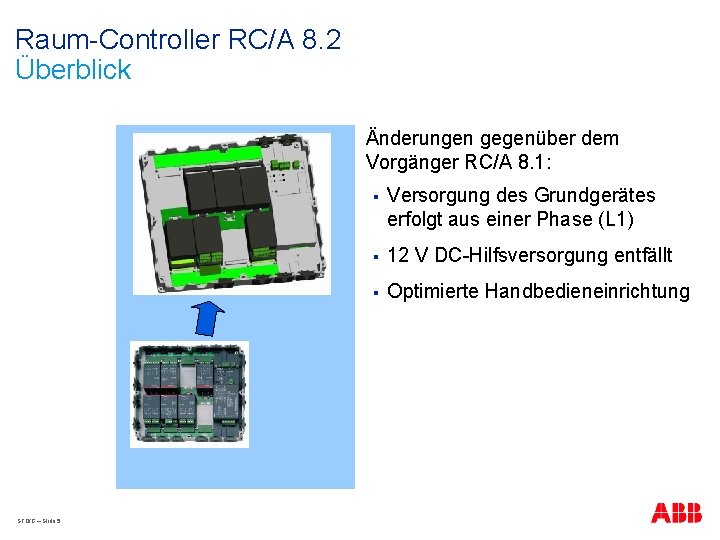 Raum-Controller RC/A 8. 2 Überblick Änderungen gegenüber dem Vorgänger RC/A 8. 1: STO/G –