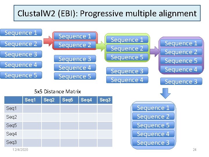 Clustal. W 2 (EBI): Progressive multiple alignment Sequence 1 Sequence 2 Sequence 3 Sequence