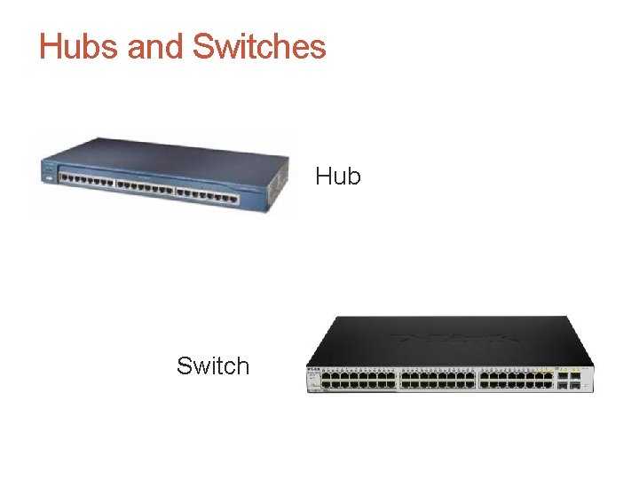 Hubs and Switches Hub Switch 