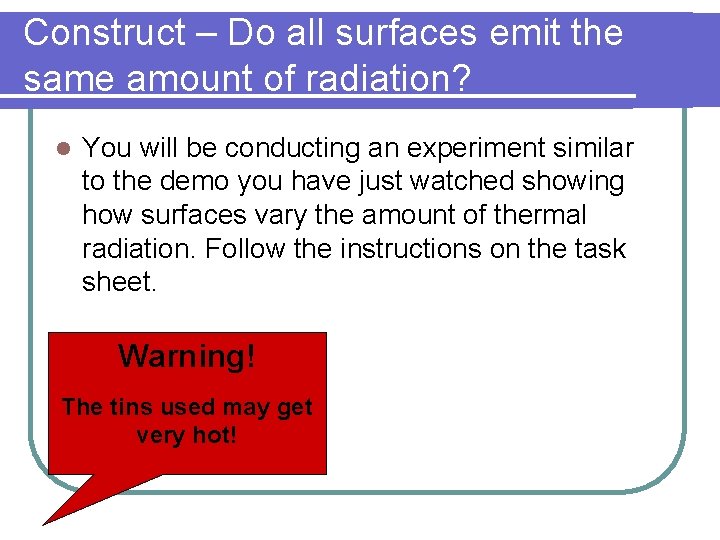 InfraRed Radiation Bell Work InfraRed Radiation Bell Work