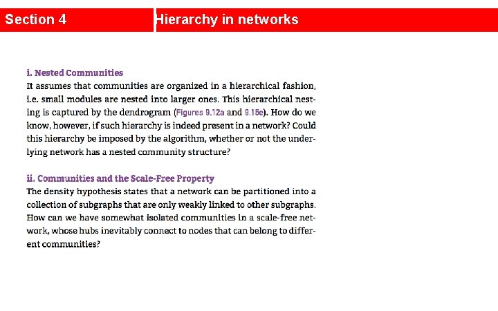 Section 4 Hierarchy in networks 