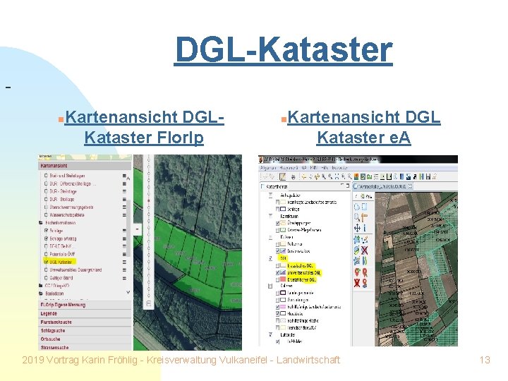 DGL-Kataster n Kartenansicht DGLKataster Florlp n Kartenansicht DGL Kataster e. A 2019 Vortrag Karin