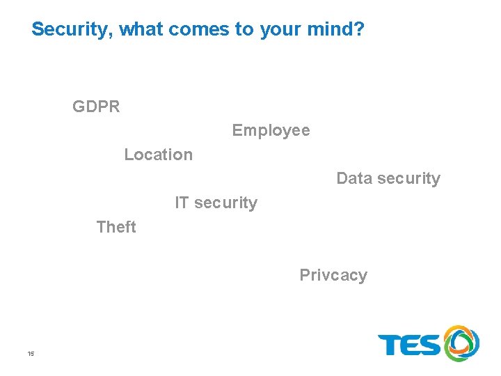 Security, what comes to your mind? GDPR Employee Location Data security IT security Theft