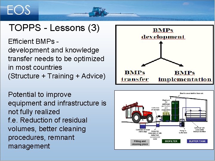 TOPPS - Lessons (3) Efficient BMPs development and knowledge transfer needs to be optimized