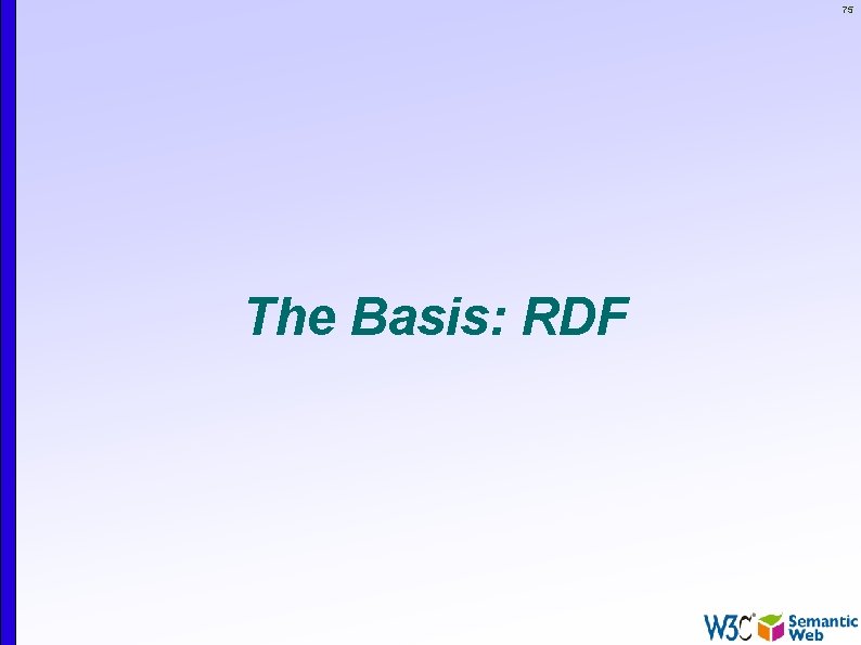 75 The Basis: RDF 