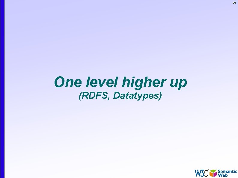 90 One level higher up (RDFS, Datatypes) 