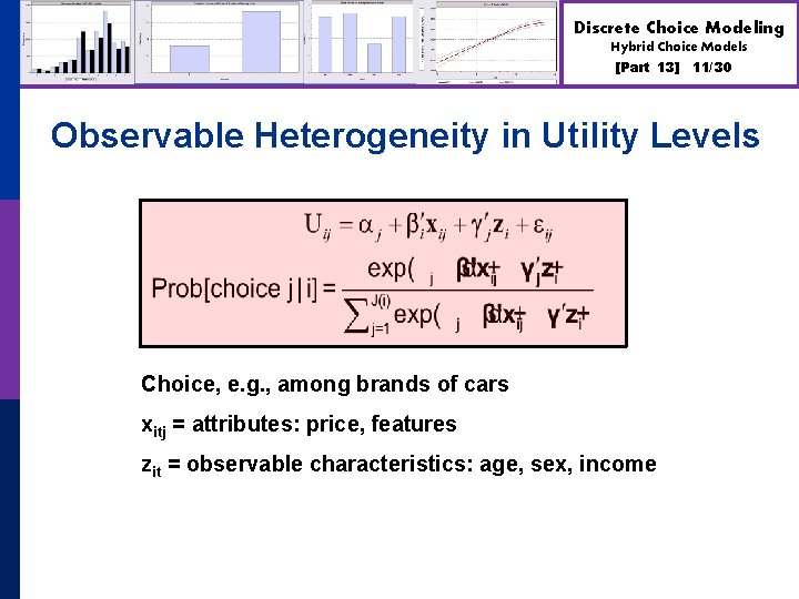 Discrete Choice Modeling Hybrid Choice Models [Part 13] 11/30 Observable Heterogeneity in Utility Levels