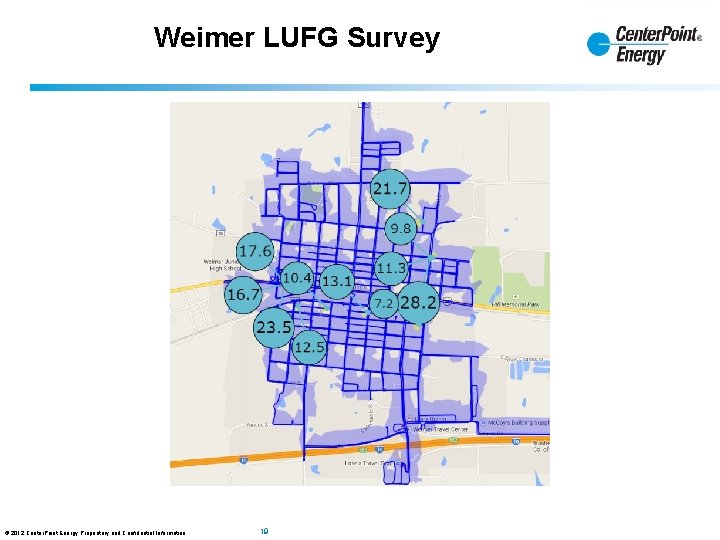Weimer LUFG Survey © 2012 Center. Point Energy Proprietary and Confidential Information 19 