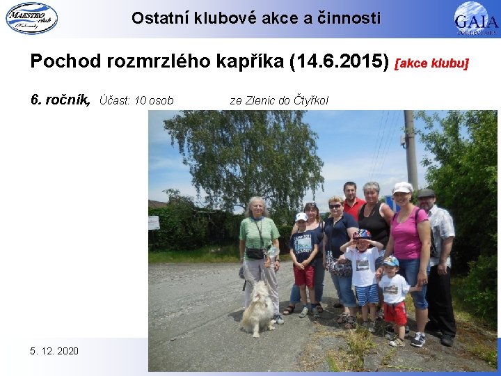 Ostatní klubové akce a činnosti Pochod rozmrzlého kapříka (14. 6. 2015) [akce klubu] 6.