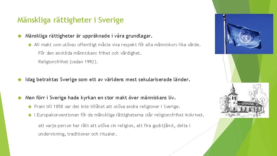 Mänskliga rättigheter i Sverige Mänskliga rättigheter är uppräknade i våra grundlagar. All makt som