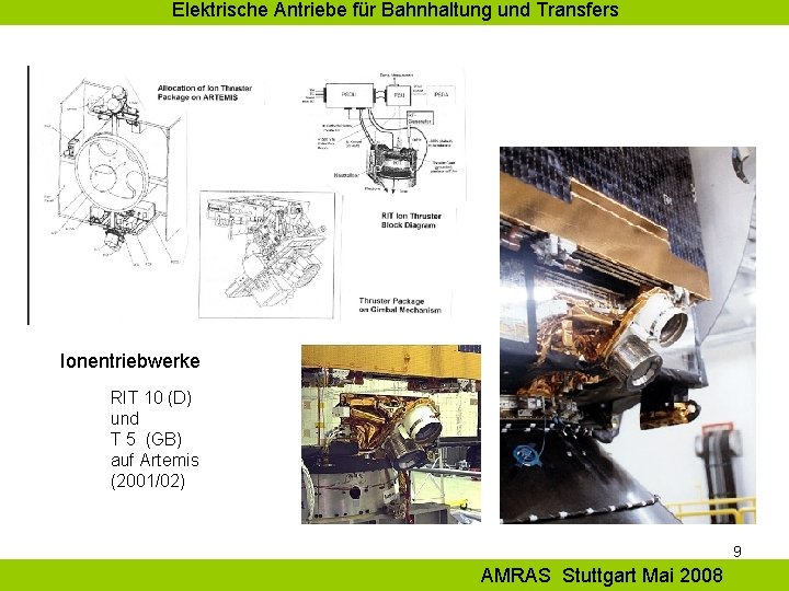 Elektrische Antriebe für Bahnhaltung und Transfers Ionentriebwerke RIT 10 (D) und T 5 (GB)