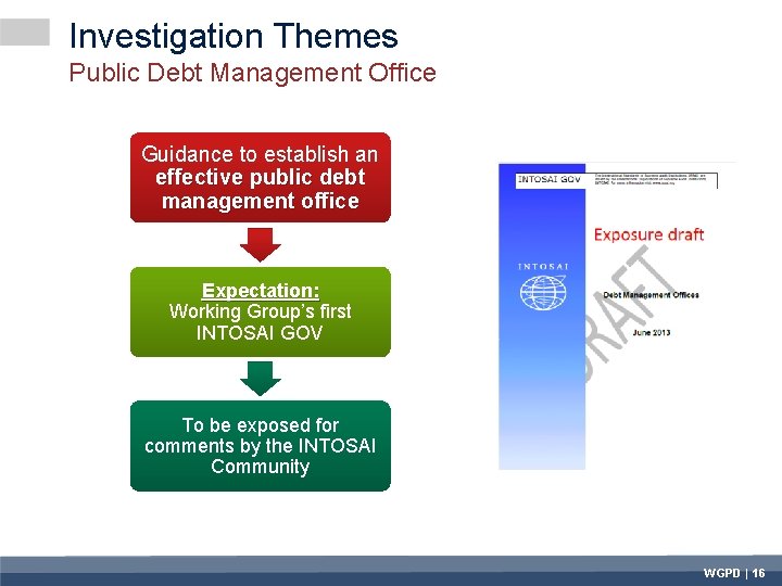 Investigation Themes Public Debt Management Office Guidance to establish an effective public debt management