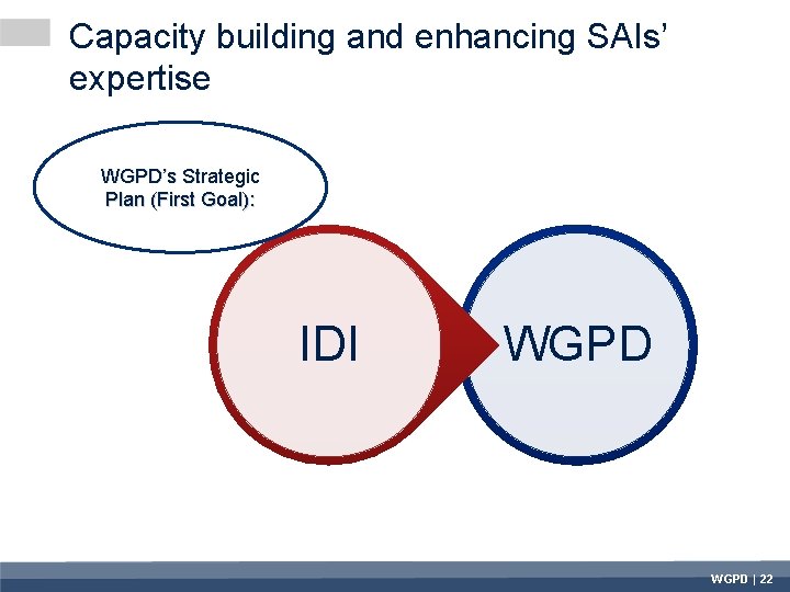 Capacity building and enhancing SAIs’ expertise WGPD’s Strategic Plan (First Goal): IDI WGPD |