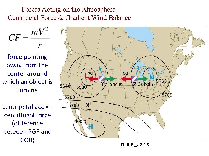 Forces Acting on the Atmosphere Centripetal Force & Gradient Wind Balance force pointing away