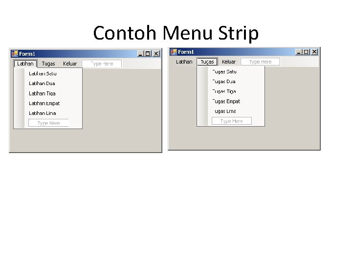 Contoh Menu Strip 