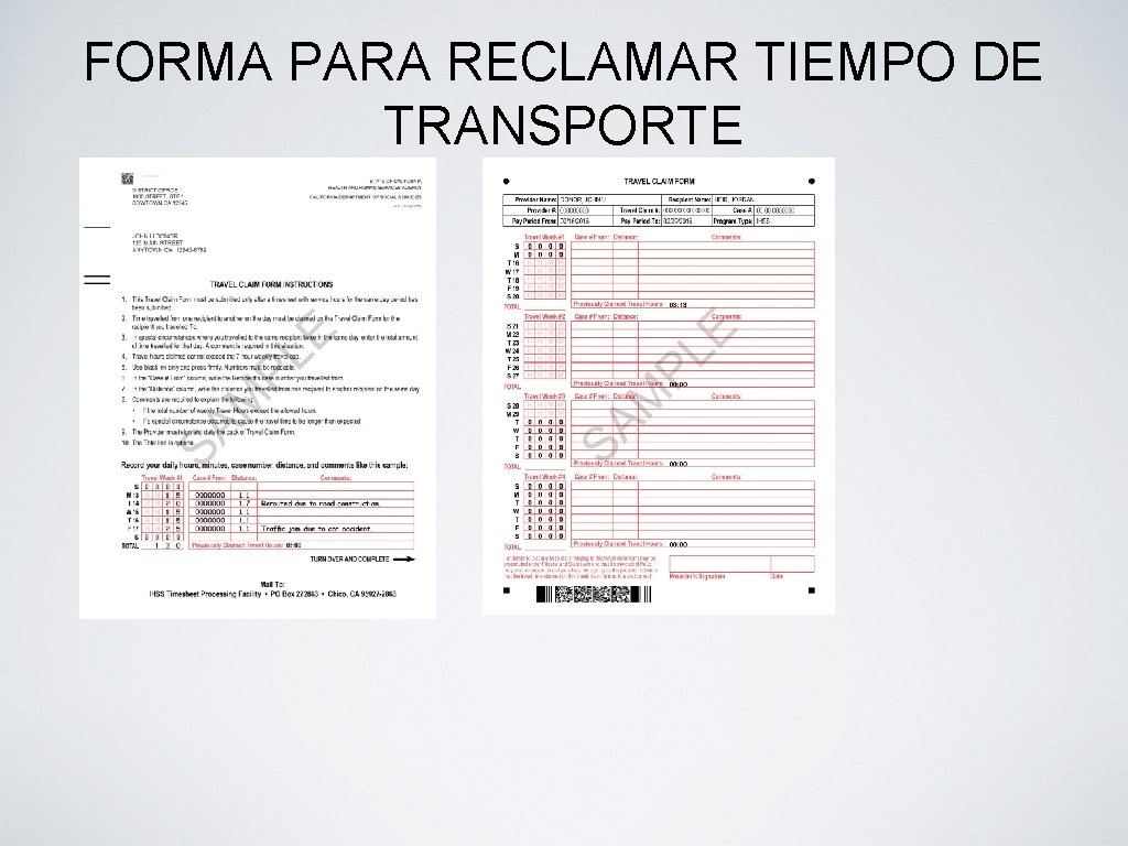 FORMA PARA RECLAMAR TIEMPO DE TRANSPORTE 