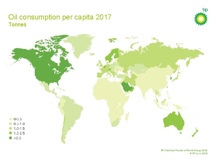 Oil consumption per capita 2017 Tonnes BP Statistical Review of World Energy 2018 ©