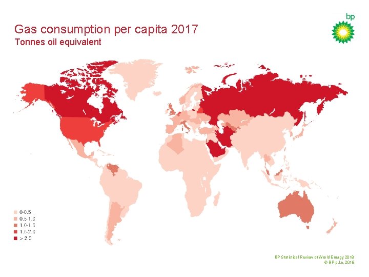 Gas consumption per capita 2017 Tonnes oil equivalent BP Statistical Review of World Energy