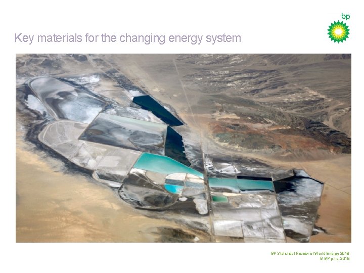 Key materials for the changing energy system BP Statistical Review of World Energy 2018