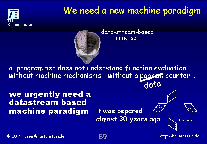 We need a new machine paradigm TU Kaiserslautern data-stream-based mind set a programmer does