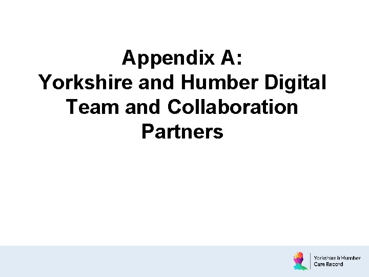 Appendix A: Yorkshire and Humber Digital Team and Collaboration Partners 