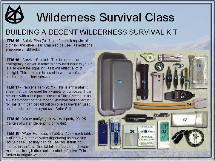 Wilderness Survival Class BUILDING A DECENT WILDERNESS SURVIVAL KIT ITEM 15 - Safety Pins Wilderness Survival Class BUILDING A DECENT WILDERNESS SURVIVAL KIT ITEM 15 - Safety Pins