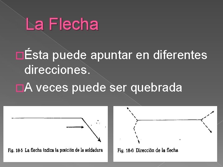 La Flecha �Ésta puede apuntar en diferentes direcciones. �A veces puede ser quebrada 