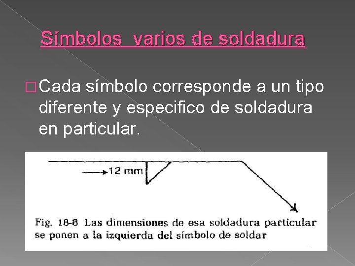 Símbolos varios de soldadura �Cada símbolo corresponde a un tipo diferente y especifico de