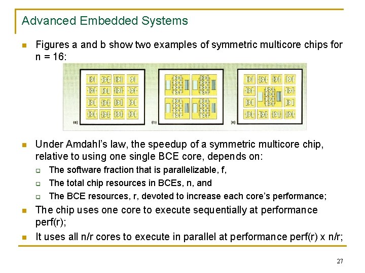 Advanced Embedded Systems n Figures a and b show two examples of symmetric multicore