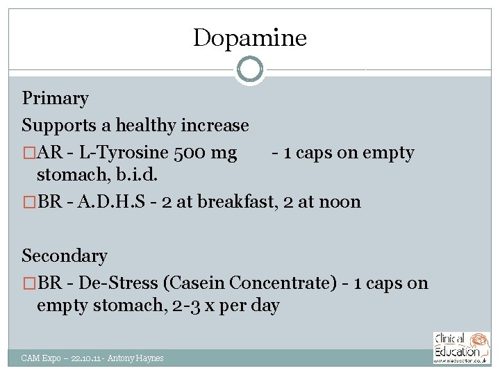 Dopamine Primary Supports a healthy increase �AR - L-Tyrosine 500 mg - 1 caps