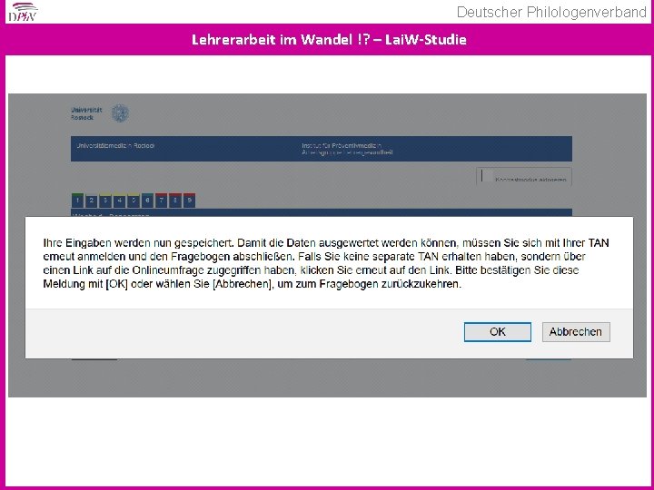 Deutscher Philologenverband Lehrerarbeit im Wandel !? – Lai. W-Studie 