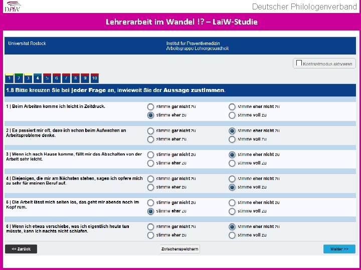 Deutscher Philologenverband Lehrerarbeit im Wandel !? – Lai. W-Studie 