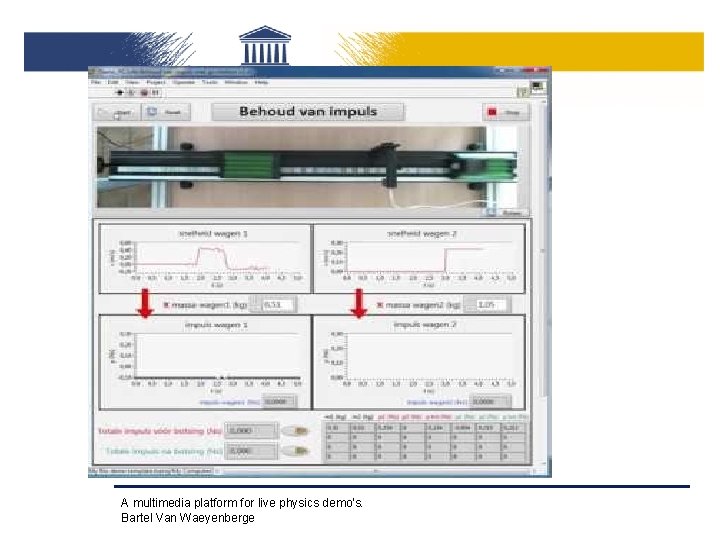 A multimedia platform for live physics demo's. Bartel Van Waeyenberge 